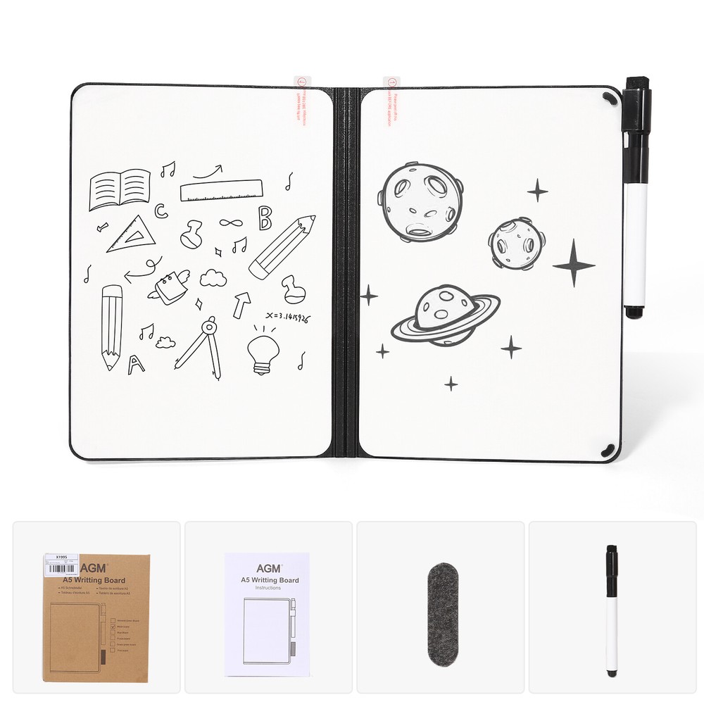 A5 Whiteboard Portable Notebook Writing Board Eraser Lightweight Reusable Gift