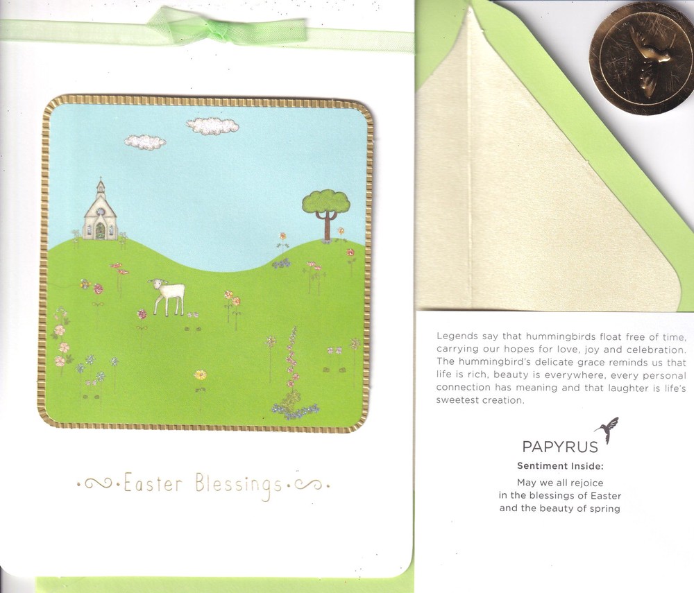 PAPYRUS EASTER CARD NIP (MRP $5.95) EASTER BLESSINGS CARD (O12)