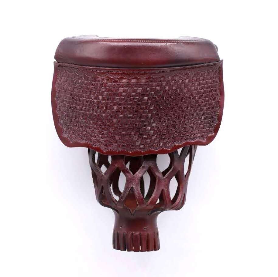 6pcs MAHOGANY Genuine Leather Pool Table Pockets Mosaic Pattern