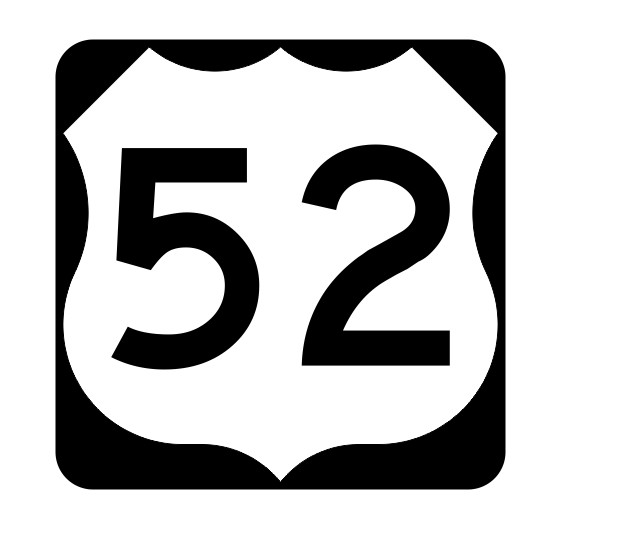 US Route 52 Sticker Decal