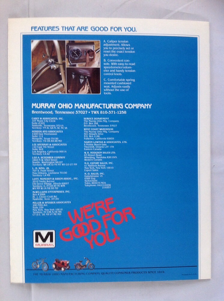 Vintage 1982 Murray Exercisers Brochure