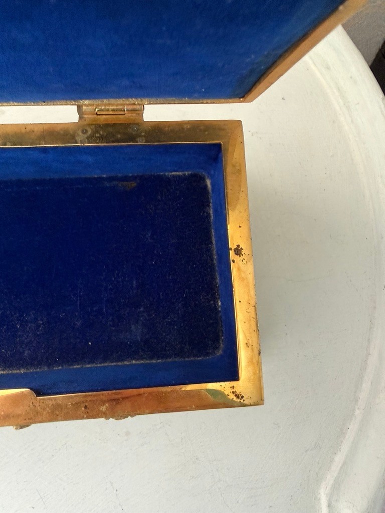 German Gothic Revival Silvered & Gilt Bronze Casket – Medieval Figural Relief –