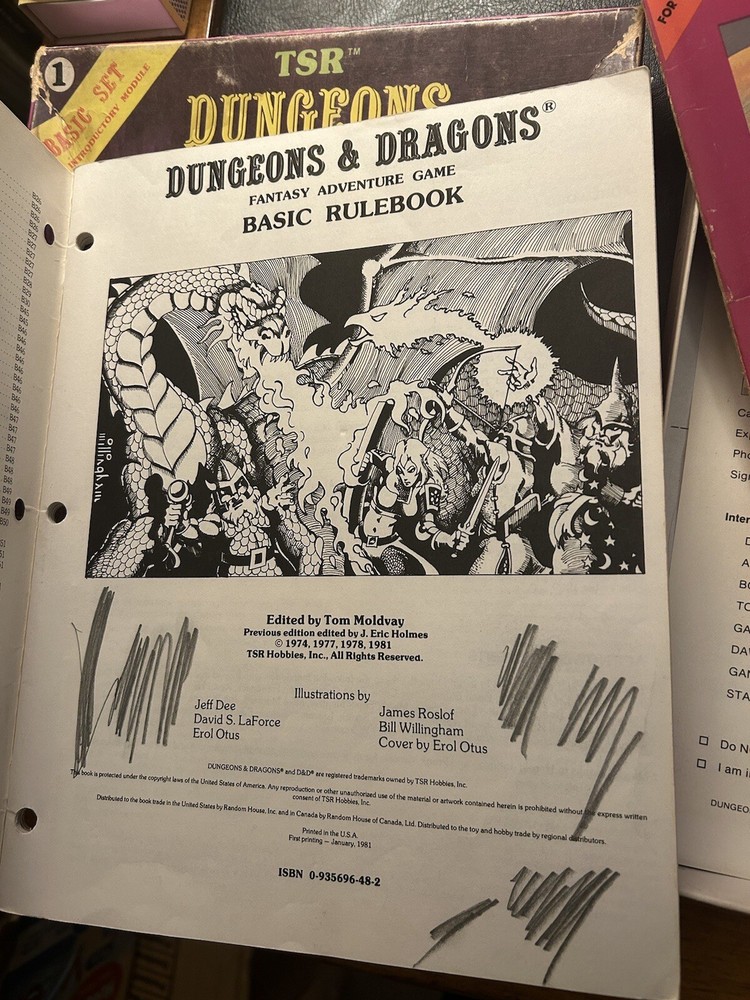 Dungeons & Dragons BASIC SET TSR 1011 Purple Box Set 1980 Module B2 Promos VG