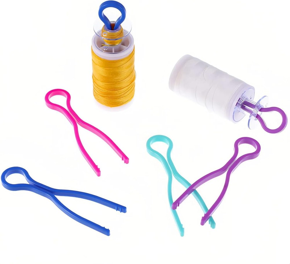 Plastic Bobbin Thread Holder Clips, 50/100 Pack, Assorted Colors, 2.64 Inch, Sew