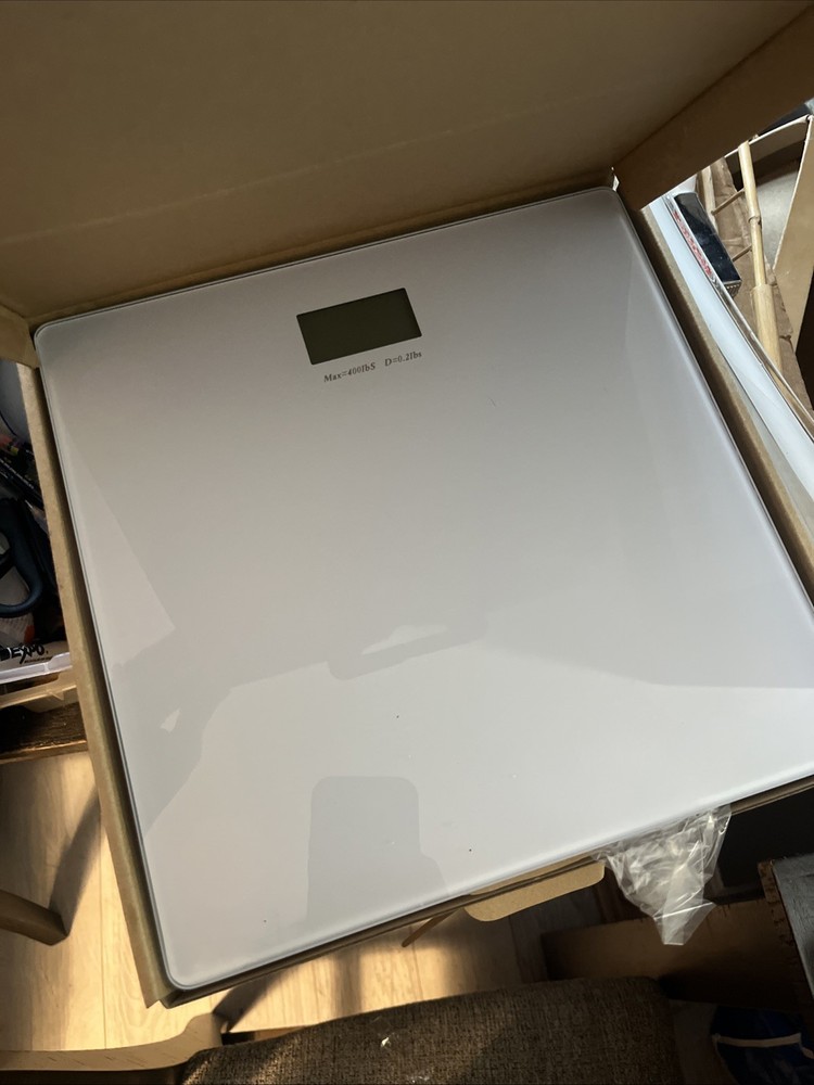 Sleek White Digital Bathroom Scale