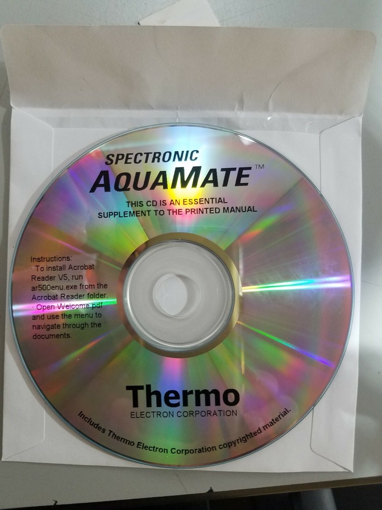 Thermo Electron / Scientific / Spectronic Aquamate CD software