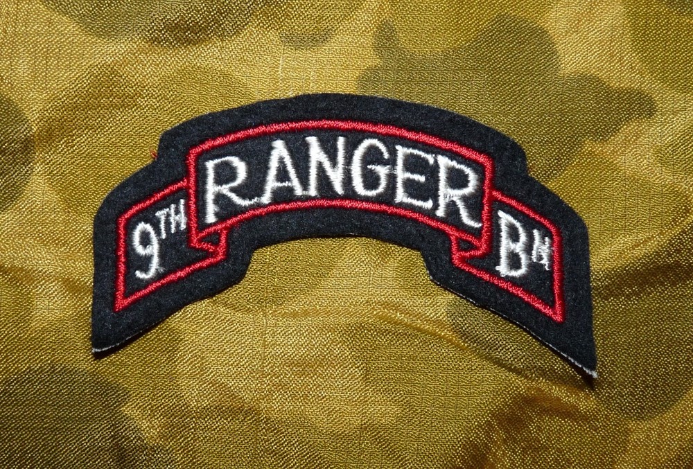 WW2 USA 9th Ranger Battalion Embroidered Scroll Shoulder Patch (repro)