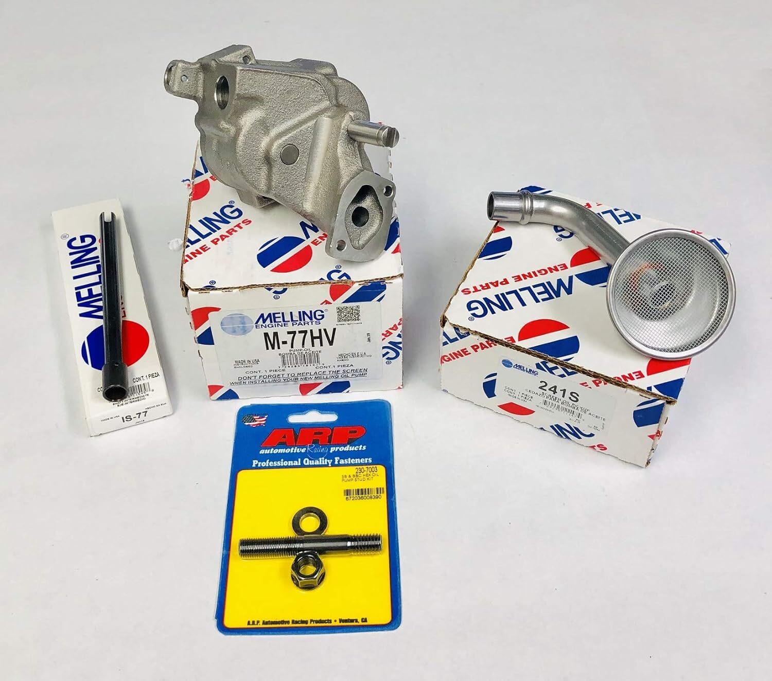 MELLING Oil Pump HIGH VOLUME+Pickup Tube+Shaft+Stud Chevy BB TRUCKS 366 427 454