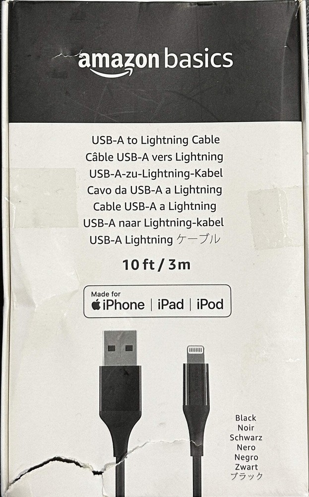 Amazon Basics - USB-A to Lightning ABS Charger Cable (10 feet) (OPEN BOX)