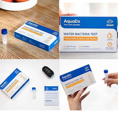 AquaDx 2 Pcs Water Bacteria Test Kit Total Coliform and E.coli Testing for