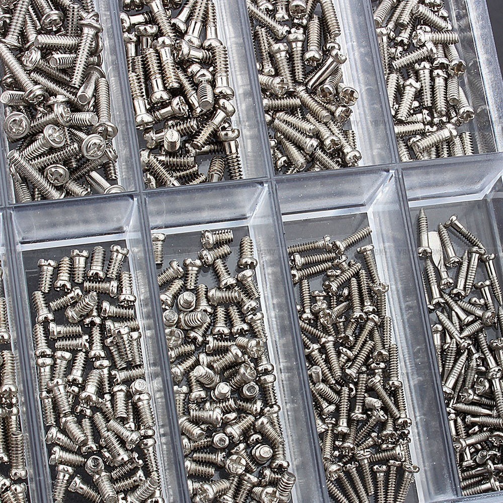 1000Pack Micro Eyeglass Sunglass Tiny Screw Nut Assortment Watchmaker Repair Kit