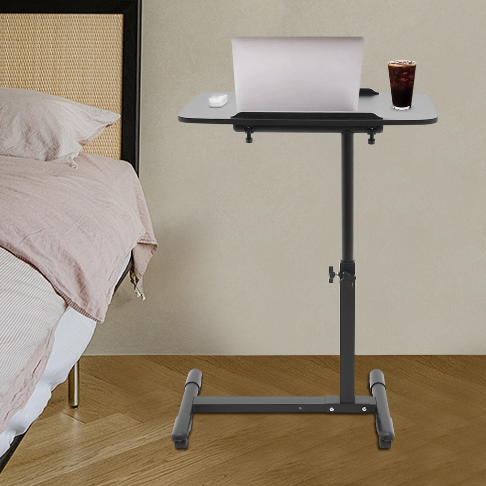 Bedside Table Adjustable Hospital & Home Use Bed Table Rolling Laptop Table