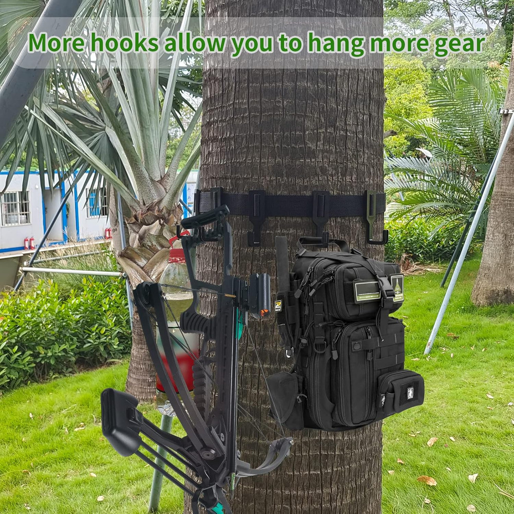 Treestand Strap Gear Hangers with Large Hooks, Lightweight Multi-Hook Accesso...