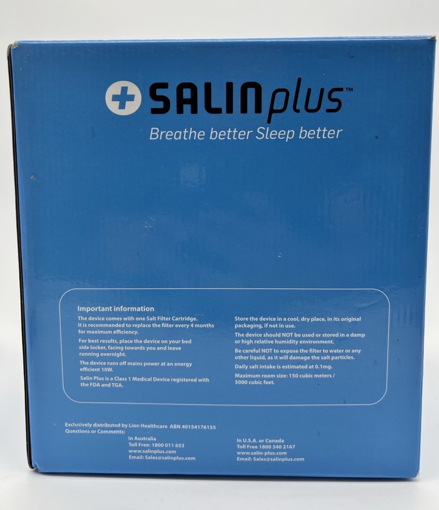 Air Purifier Salin Plus Salt Therapy Breathe better Sleep better
