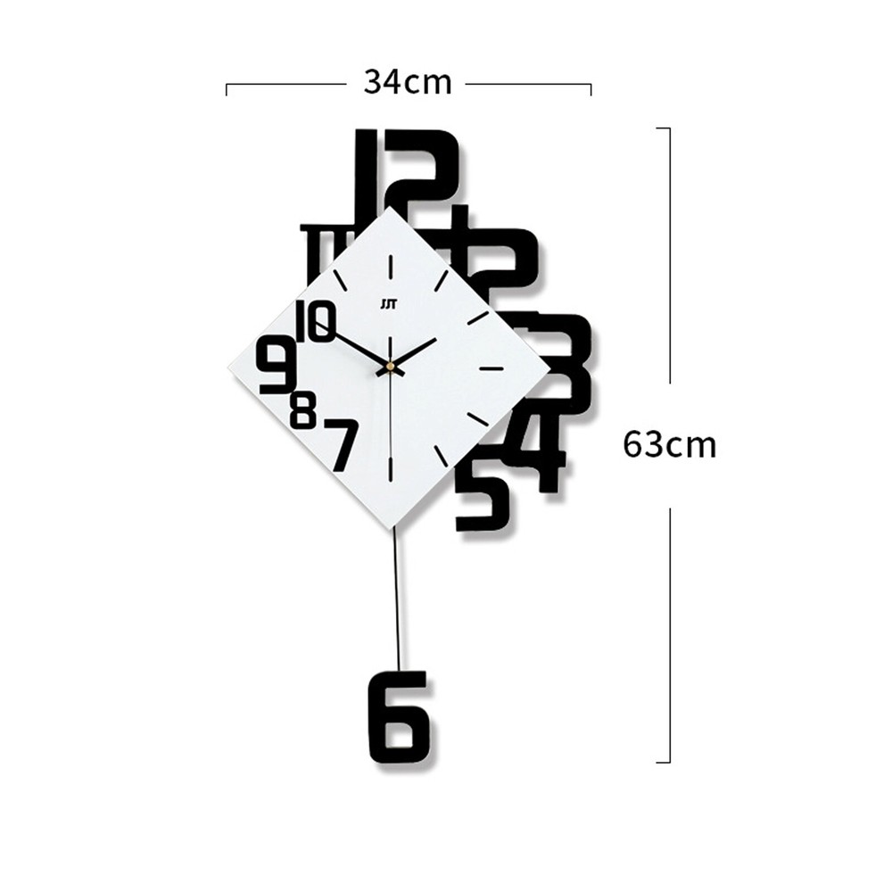 Modern Style Swing Wall Clock Circular Pendulum Clock Study Living RoomDecoraton