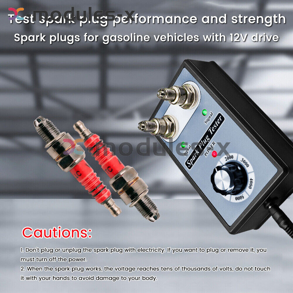 Dual Hole 12V Car Spark Plug Tester Ignition Plug Analyzer Diagnostic Detector