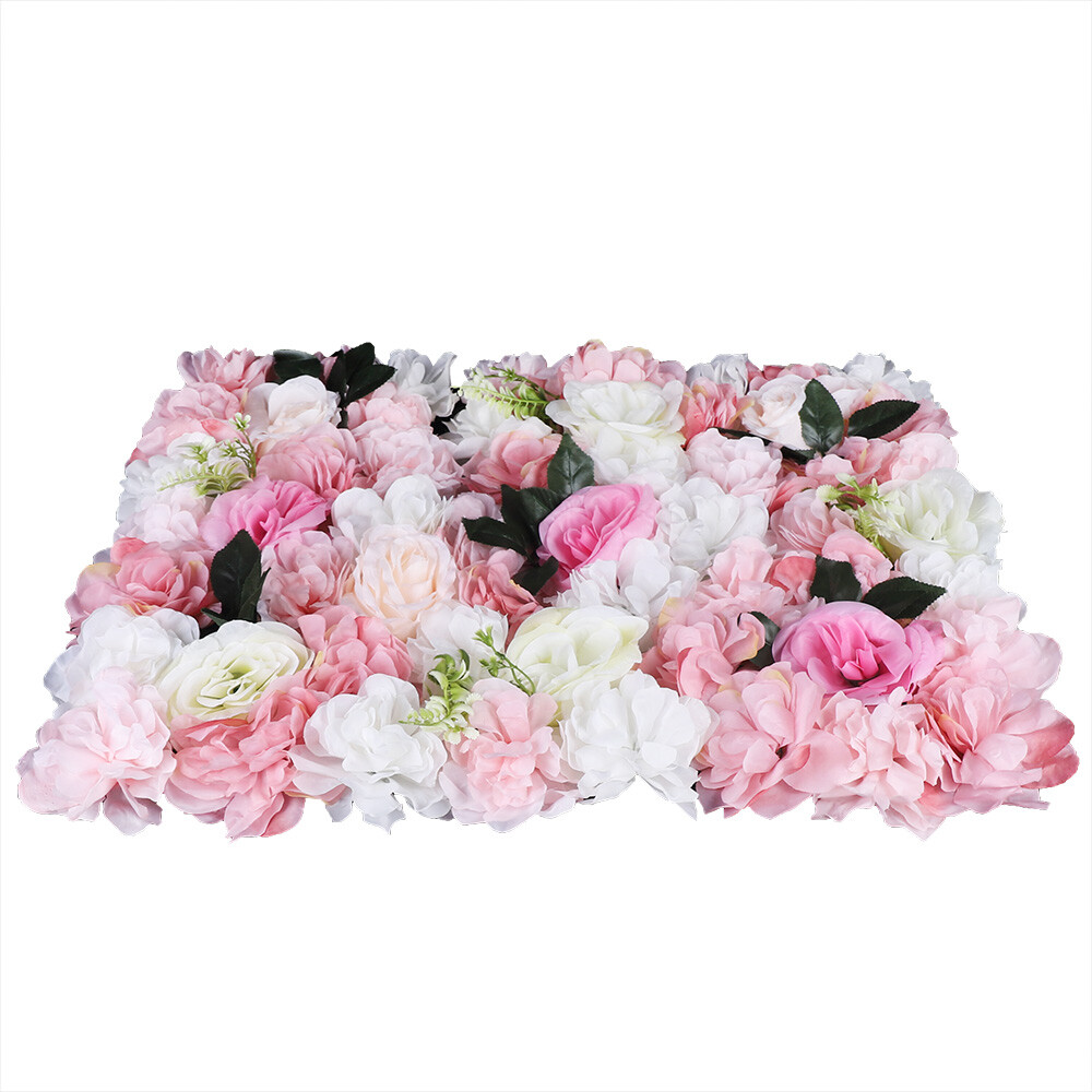 12PCS Artificial Flower Wall Panels Rose Hydrangea Backdrop Panel Wedding Decor