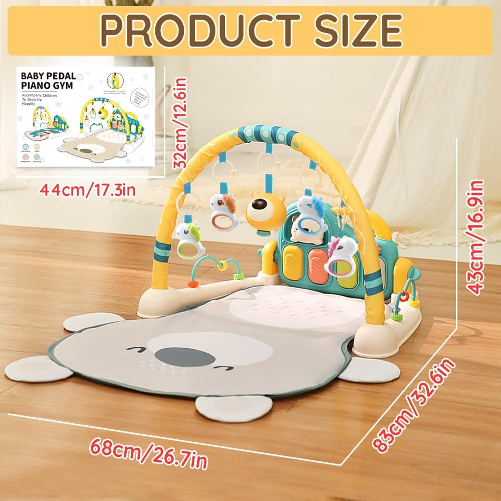 Baby Piano Play Gym Mat with Music and Light (Bear)