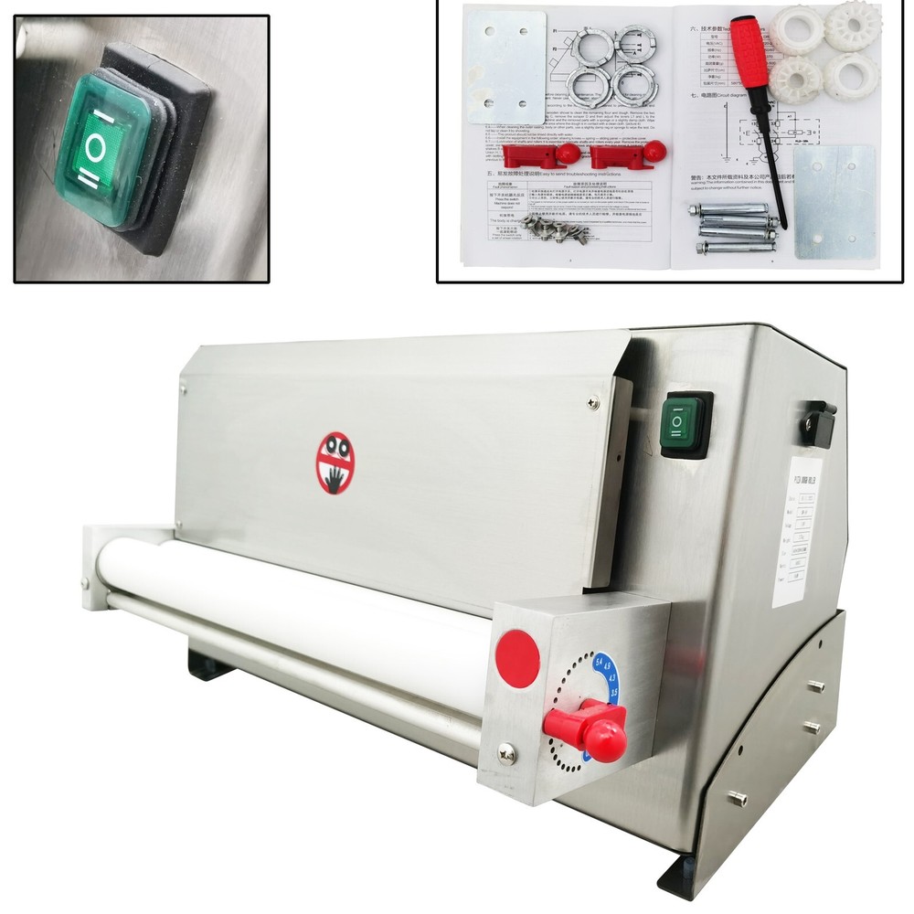 4"-19" Electric Pizza Dough Roller Sheeter Pastry Press Making Machine 110V