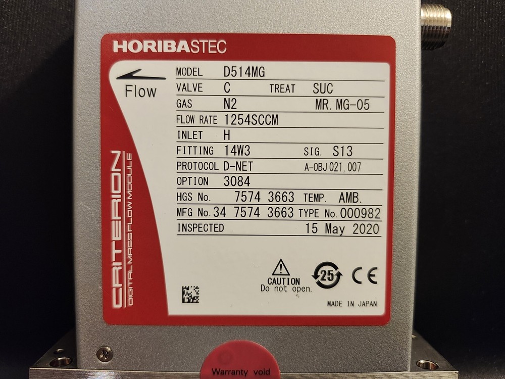 Horiba STEC Criterion D500 Mass Flow Controller MFC D514MG 150CCM SO2