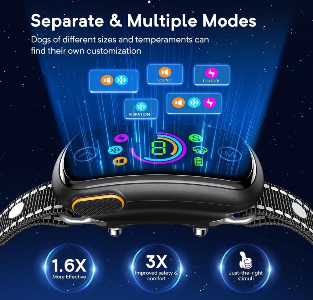 Dog Bark Collar, 2 in 1 Separate & Multiple Customized Beep Vibration Shock