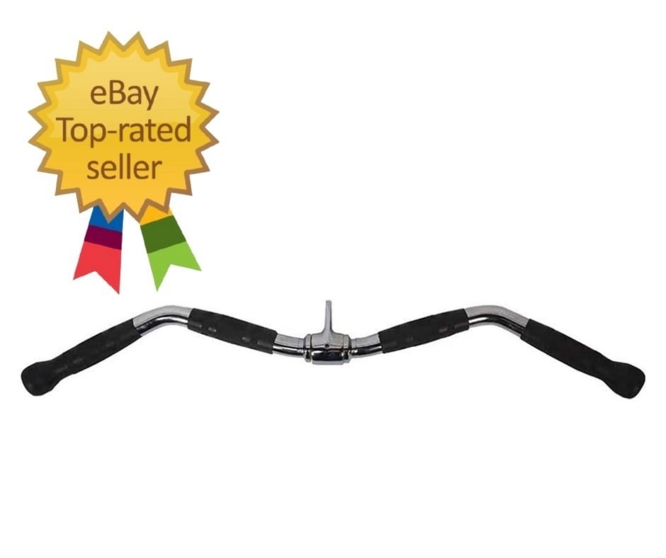 Lat Bar Cable Machine Attachment, Curl Pulldown Bar with Full Rotation and Ru...