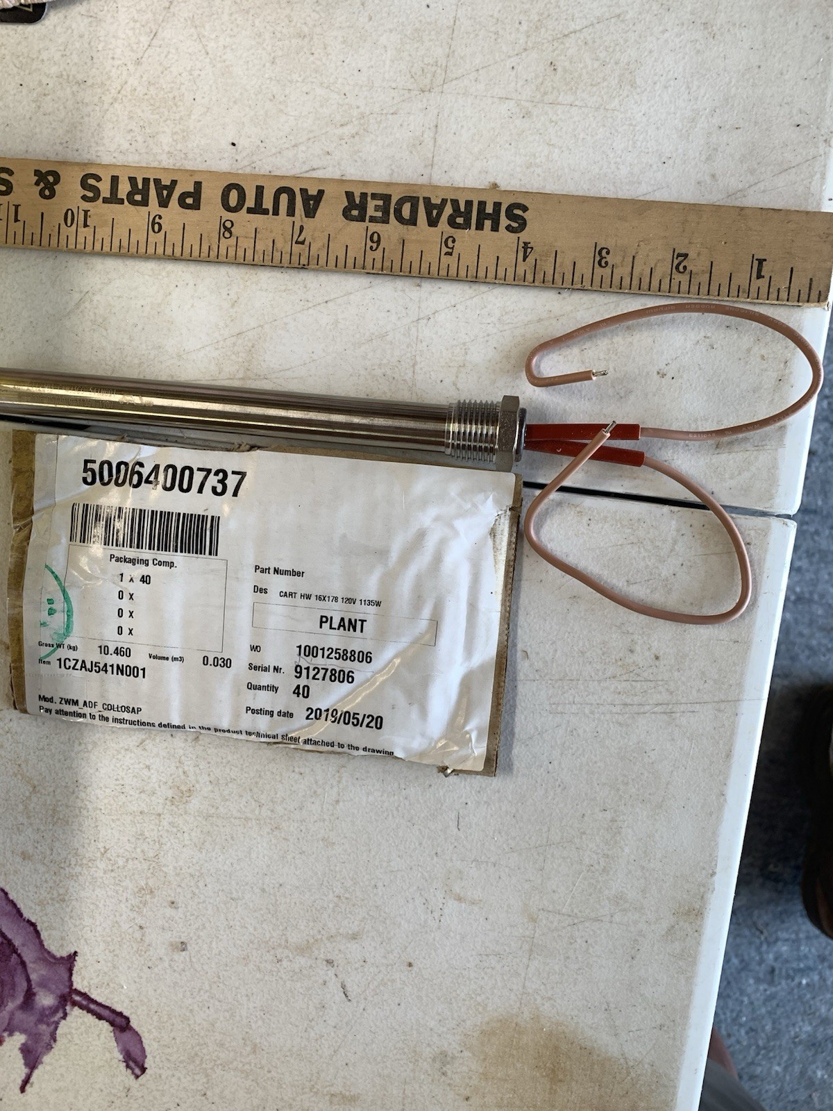 Immersion Cartridge Heater 120V 1135W Heating Element Replacement 3/4 Inch.