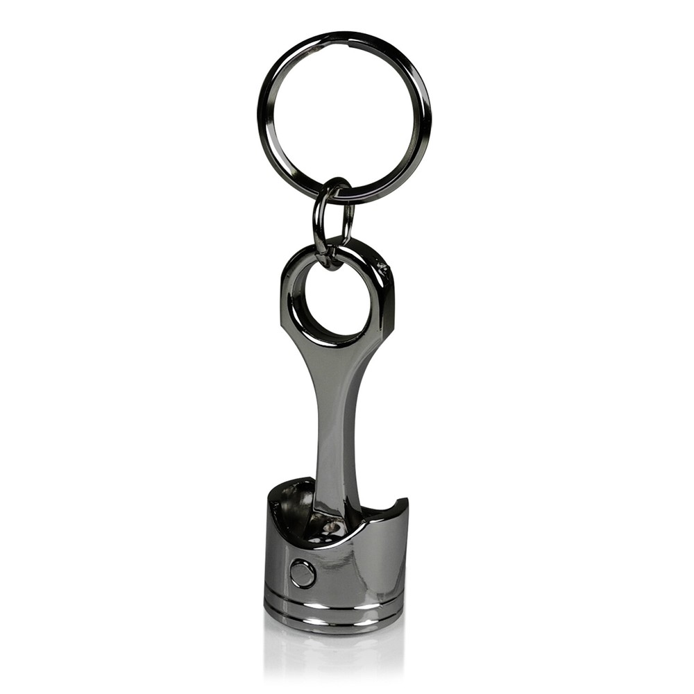 Cadillac V Logo Black Chrome Engine Piston Style Metal Key Chain