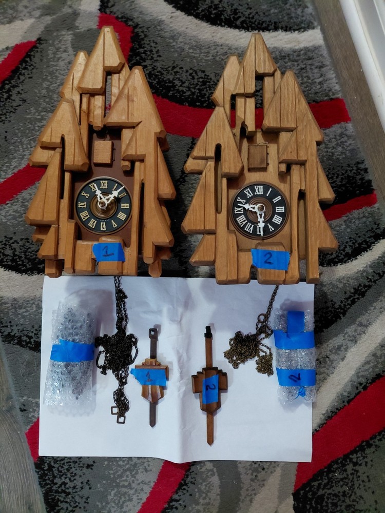 2 working unique vintage Cuckoo clocks