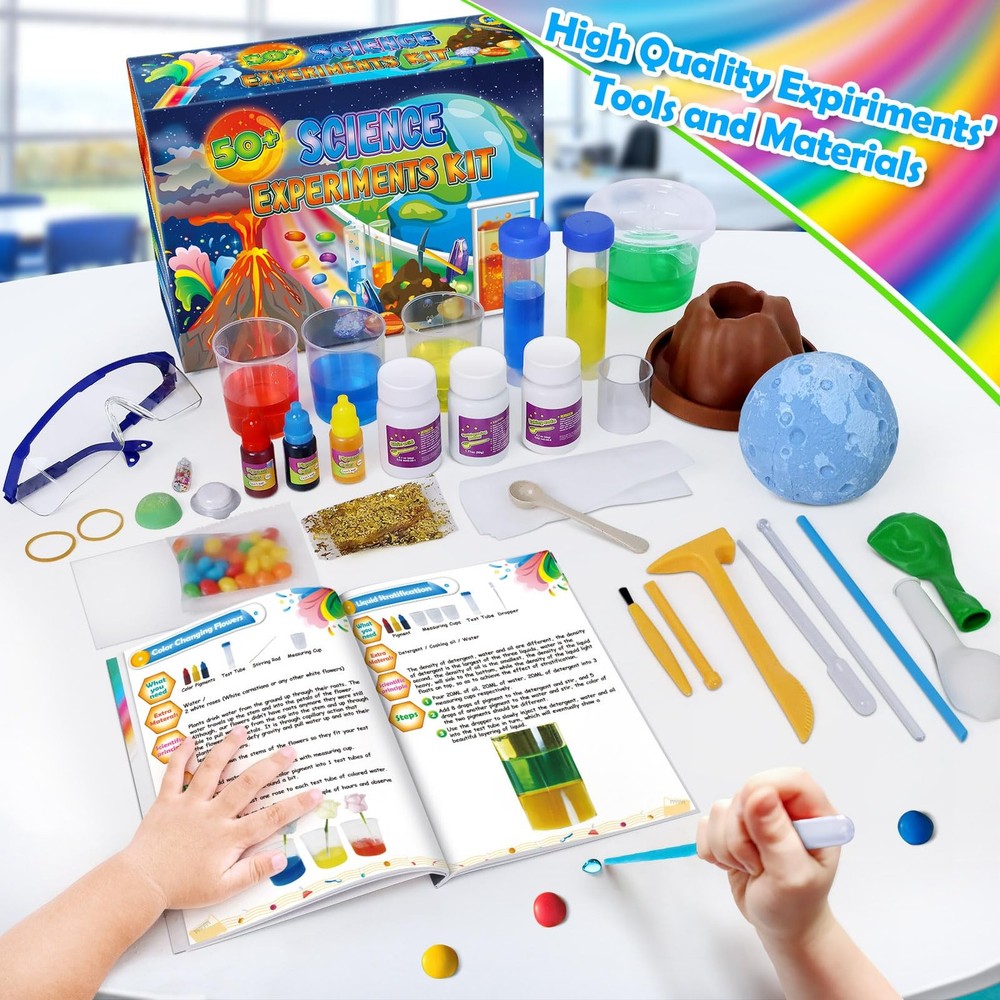 UNGLINGA 50+ Science Lab Experiments Kit for Kids, STEM Activities Educational