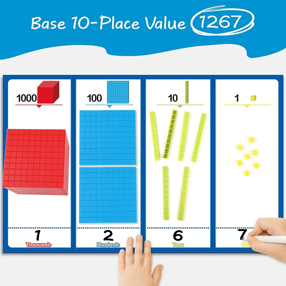 Torlam 131 PCS Base Ten Blocks for Math - Place Value Blocks, Plastic Base 10 Ma