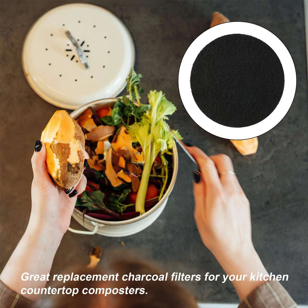 6 Pack 6.7Inch Compost Bucket Replacement Filter Cotton Soft Breathable Material