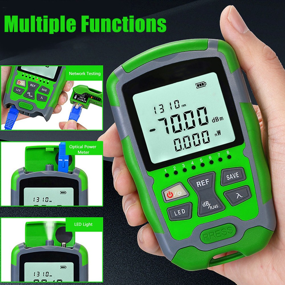Optical Fiber Power Meter ‑70~+10dbm Digital Display Optic Cable Tester Tool