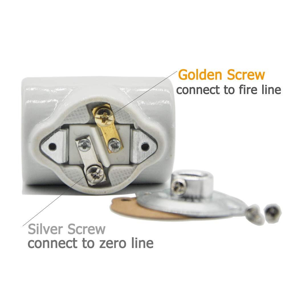 Dual Bulb Socket Medium Base E26 Double Light Fixture Socketscrew Fixing Porcela