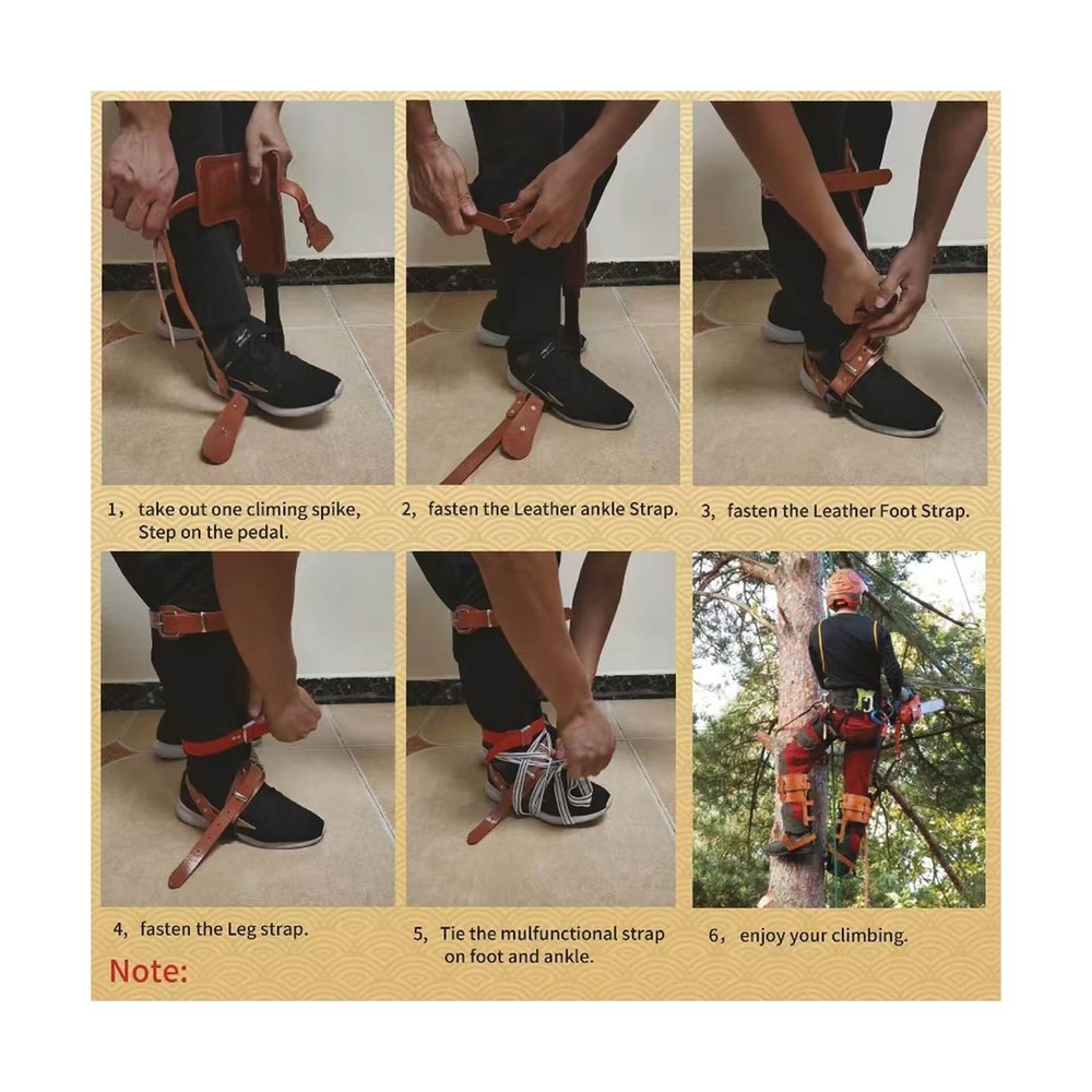 Tree Climbing Spikes Set, Height Adjustable Tree Climbing Gear with Non-Slip ...