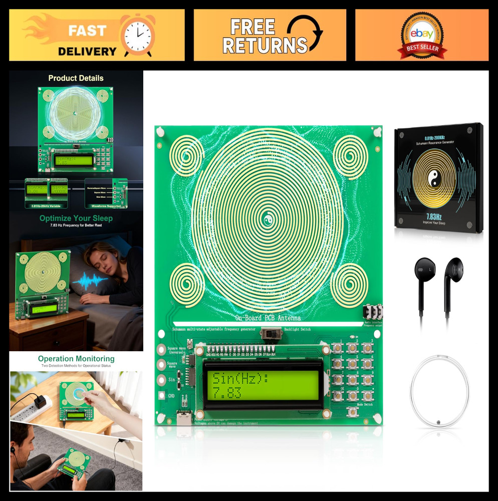 Healing Frequency Generator | Adjustable 0.01-200000Hz Resonator Machine | Type-