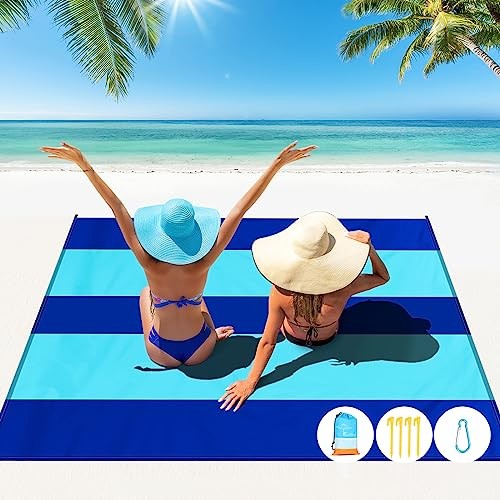 Beach Blanket Oversized Extra Large 78" X 81",Waterproof Sandproof Beach