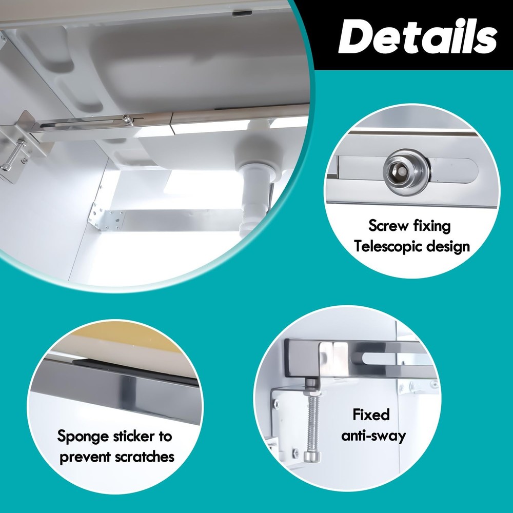 Undermount Sink Brackets, Stainless Steel Adjustable Undermounts Sinks Suppor...