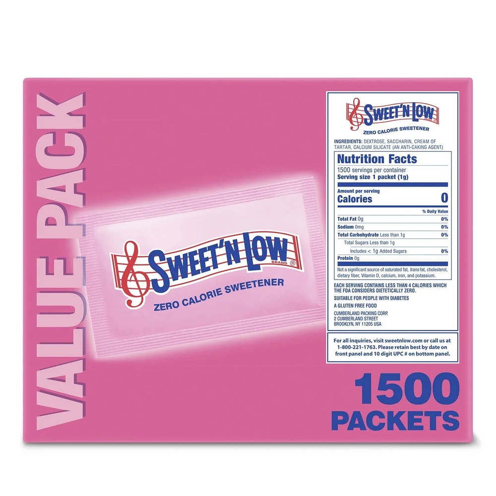 Zero Calorie Sweetener Packets Sugar Substitute 1500 Count