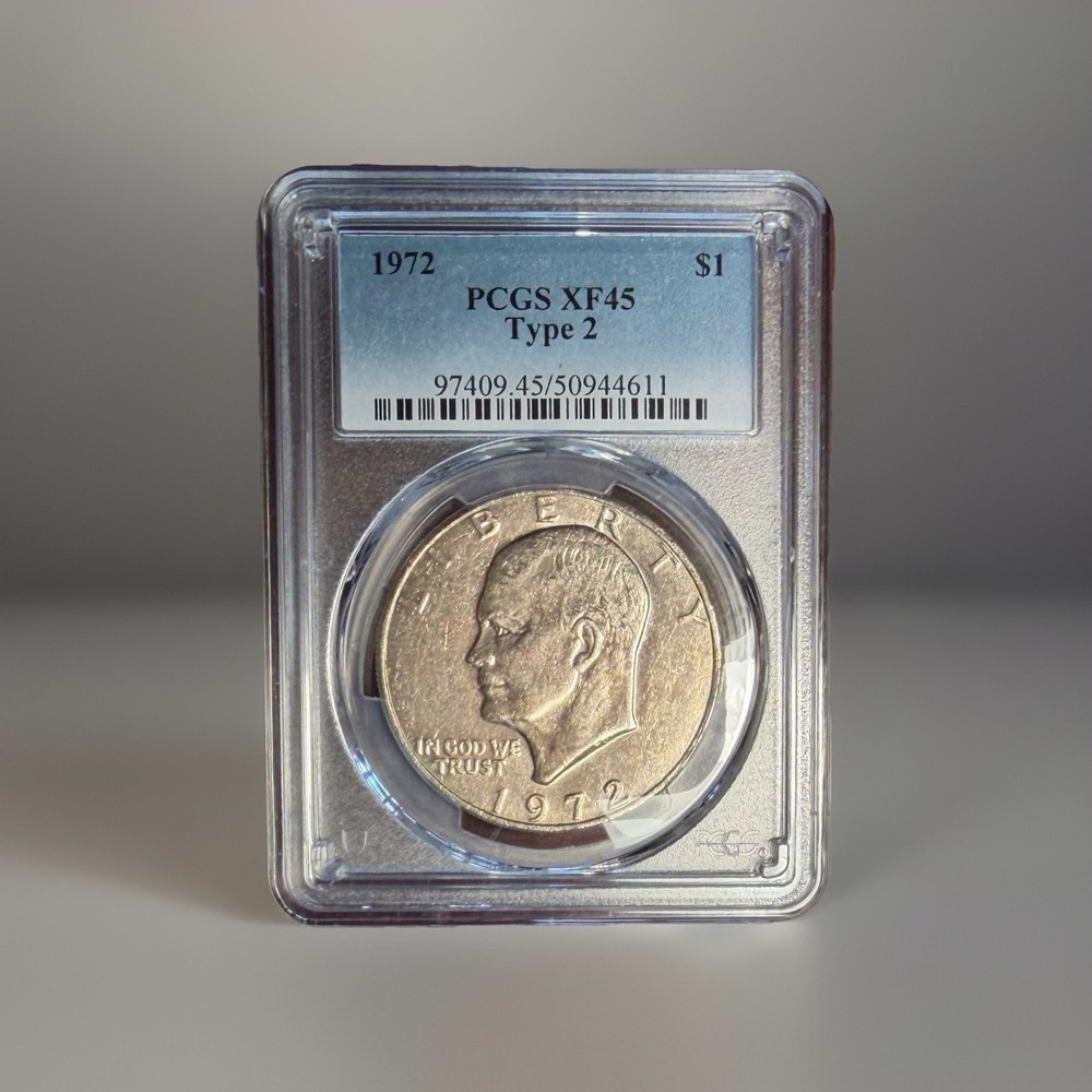 1972 P Type 2 Eisenhower Ike Dollar PCGS XF45