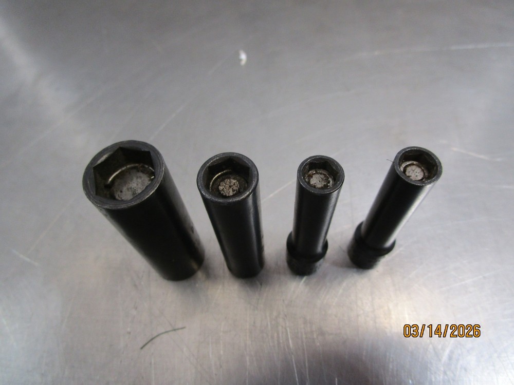 4pc Brown Tools 1/4 Dr Deep Sockets w Magnetic Tips
