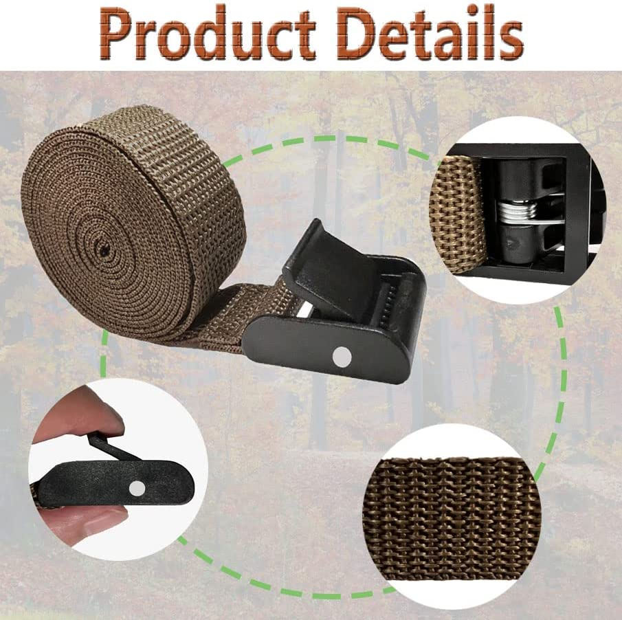 4 Pack Trail Game Camera Mount Tree Straps with Snap 185Cm/6Ft Foldable Nylon