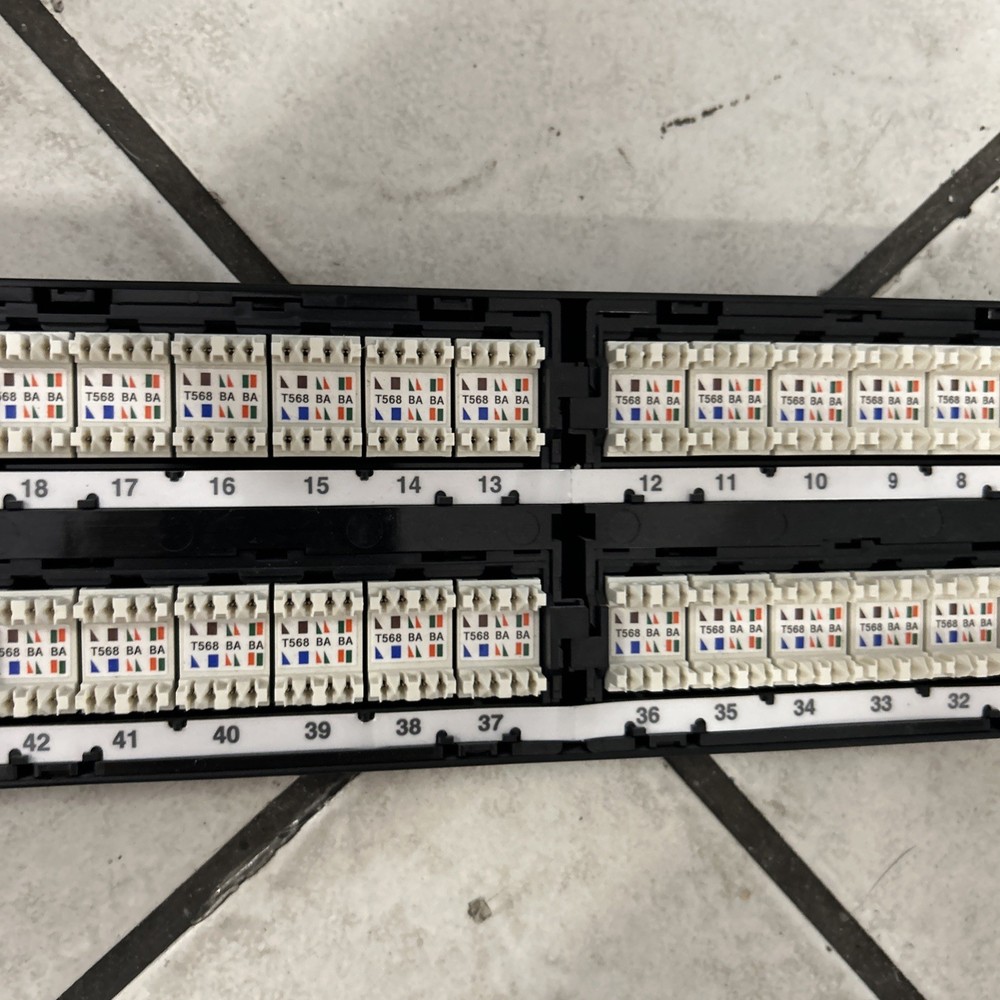 PANDUIT DP5e Cat 5e UTP Flat Patch Panel, 2 RU 48 PORT