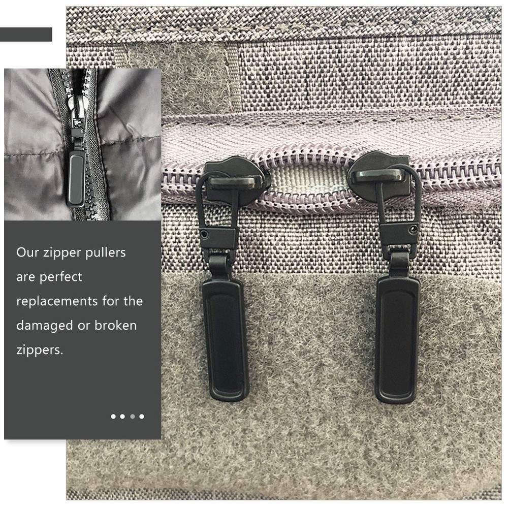12 Pcs Zipper Accessories Replacement Zippers for Jackets Detachable Pull Pulls