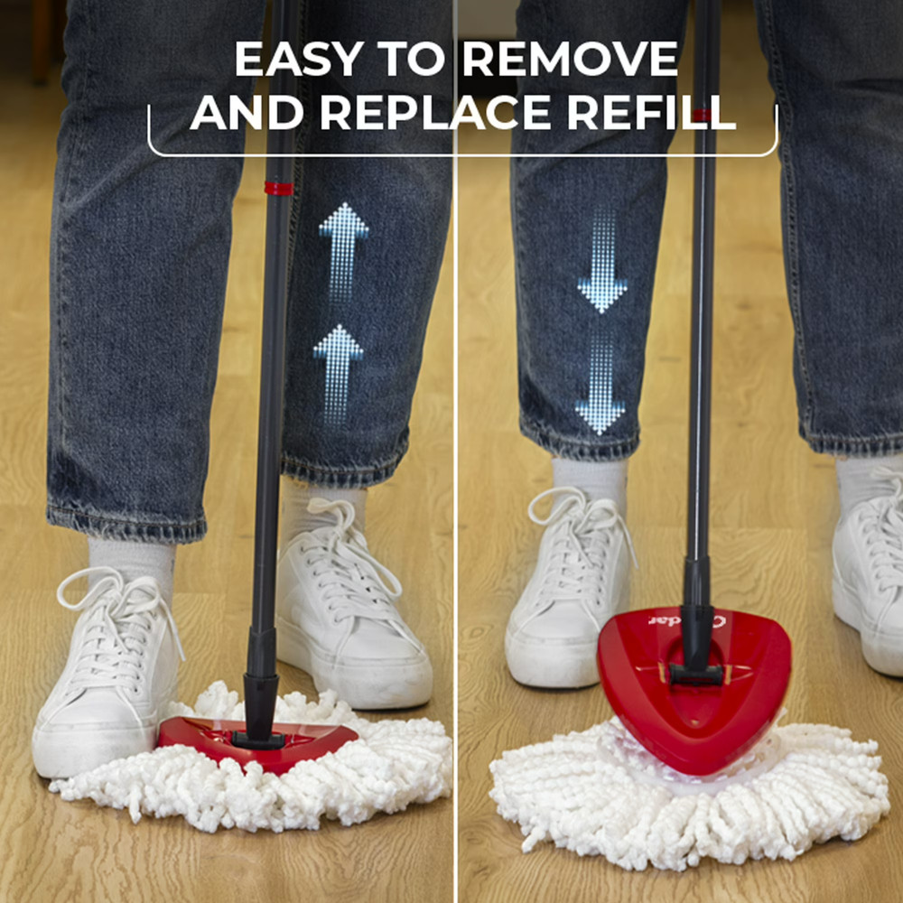 O-Cedar EasyWring Spin Mop & Bucket System Microfiber Floor Cleaning 1 Mop Head