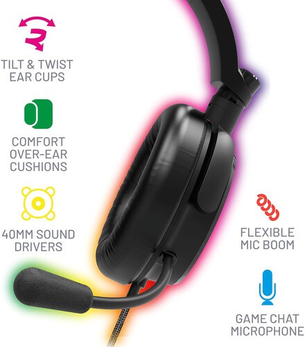 PC Accessory: Wired Headset - 4Gamers C6-100 - LED Light Up: Compatible with PC,