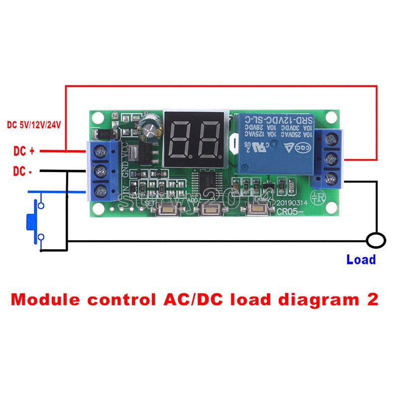 Multifunction Digital Time Infinite Delay Switch Timer Relay Module DC5V 12V 24V