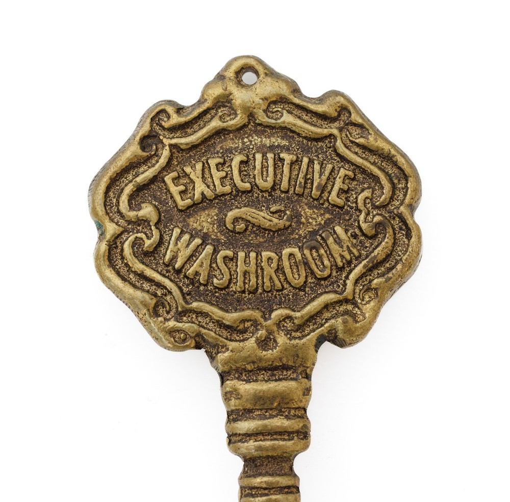 Executive Washroom Key Solid Brass Novelty Ornament Rare Excellent Condition