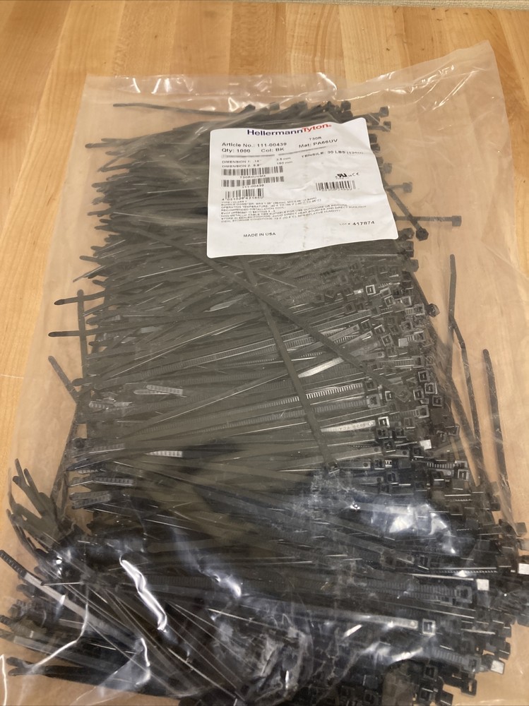 HellermannTyton UV Resistant Cable Tie 5.8 In Long 30 Pound Strength 1000 Pieces