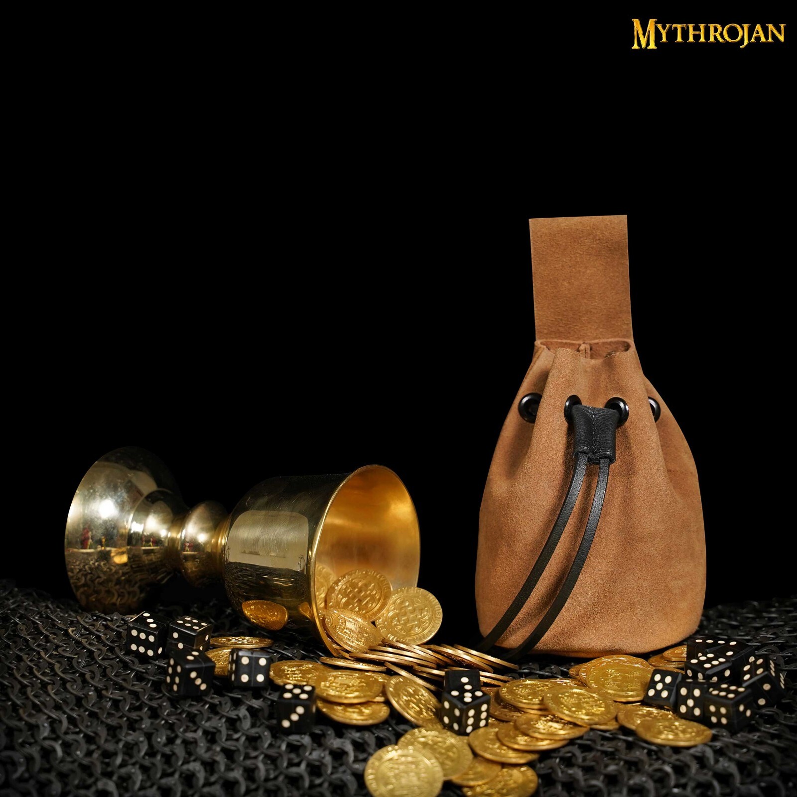 Medieval Belt Bag Renaissance Costume Accessory Suede Leather Pouch Brown